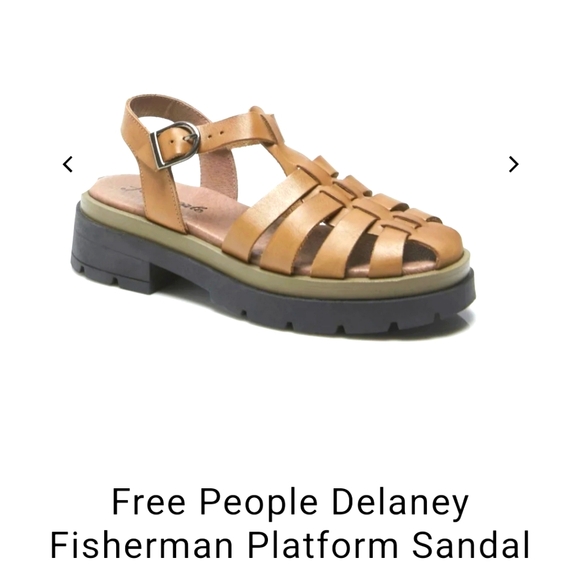 Free People Delaney Fisherman Platform Sandals LEATHER Dark Sand sz 40 EU / 10 - Picture 3 of 8